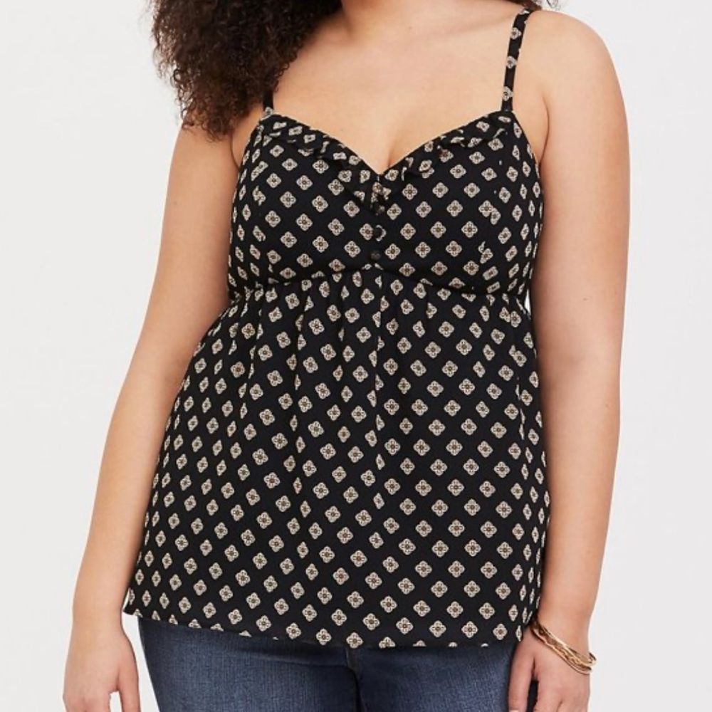 Ditsy Floral Chiffon Babydoll Torrid Plus Size Tank Top